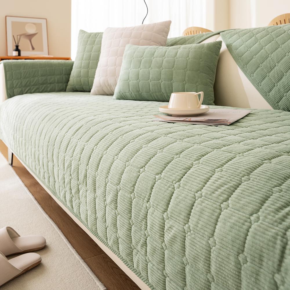 Solid Color Quilted Sofa Cover, 1 Count Non-slip Sofa Pad, Sofa Protector for Home Living Room, Sofa Slipcover, Couch Covers, Home Decor, Soft Sofa Protector #TOP PICKS