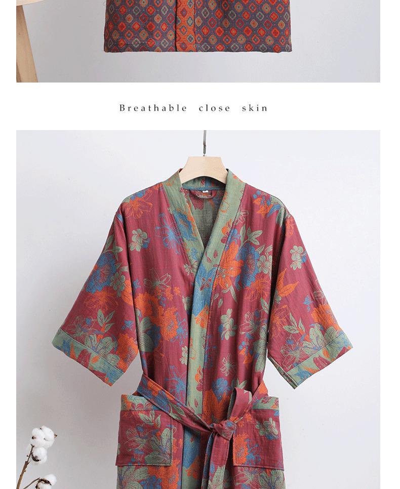 Pure cotton double-layer gauze bathrobe, Class A, spring/summer thin pajamas, home wear, couple's bathrobe, absorbent and quick-drying bathrobe