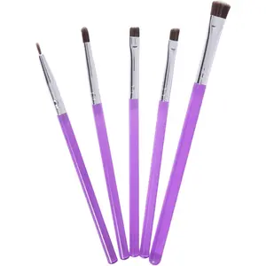 5-Piece Food Safe Decorating Brush Set for Dusting Edible Glitter and Painting with Edible Color on Treats Kitchen Utensil Bakery Tools (Purple)
