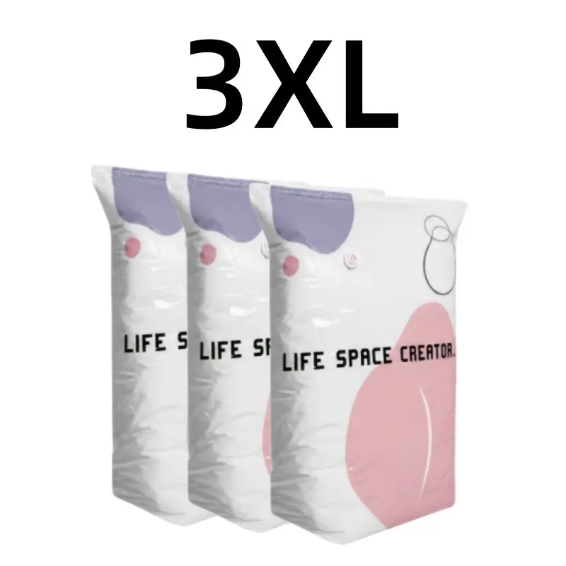 3/6 Pack Heavy-Duty Compression Storage Bags , No Pump Needed, Press-to-Seal Space Saver Bags for Clothes, Blankets, Travel, Moving and Home Storage, Clothing Storage Bags