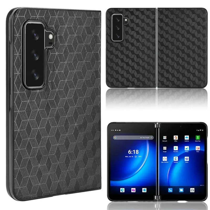 Suitable For The Microsoft Surface Duo 2: A Book-Style Phone Case Made From PU Leather And PC With A 3D Embossed Pattern