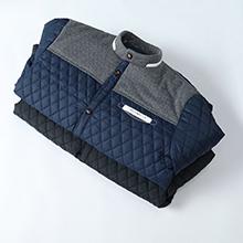 Zaitun Men's Diamond Quilted Puffer Down Jacket Lightweight Business Casual Button Down Shirts