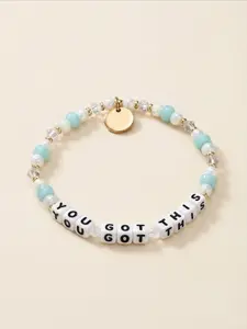 You Got This Beaded Letter Bracelet, Faith & Hope Reminder Bracelet, Adjustable Elastic String with Inspirational Message, Unique Encouragement Gift for Daily Motivation, Bead Bracelets