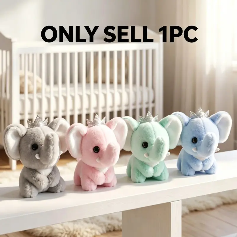 10cm Four-Color Elephant Plush Keychain, Animal Decoration for Bags, Fun Small Gift, Perfect for Parties and Gifts
