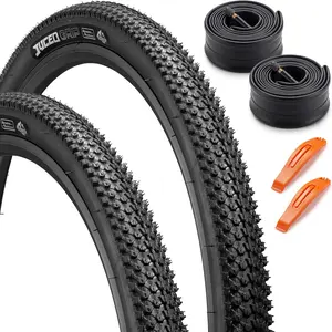 26x1.95 Bike Tire and Tube Set Replacement Folding Bicycle Tires Wear-Resistant for MTB All-Terrain with 2 Tire Levers