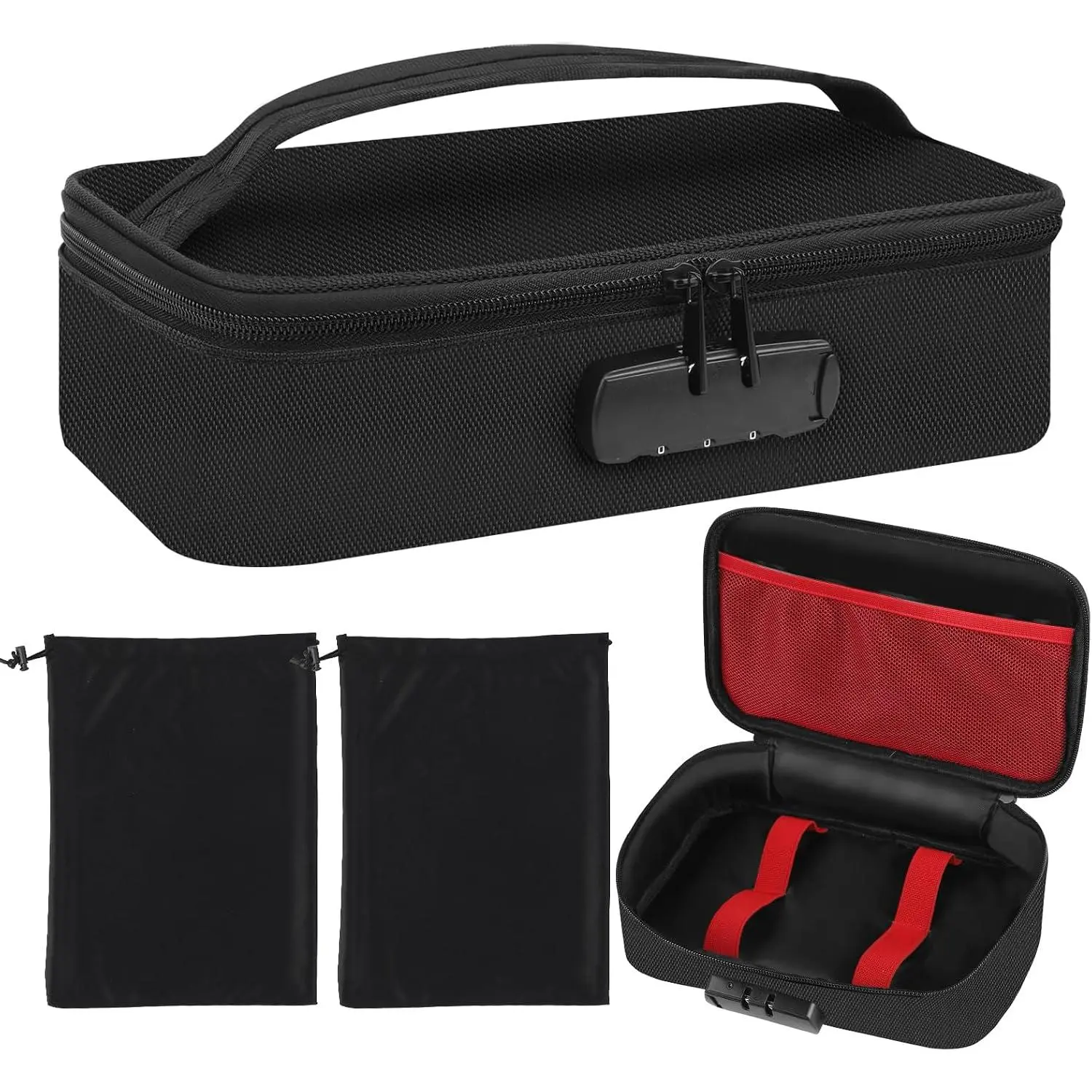 Discreet Lockable Storage  Bag Box Organizer Container (Small) | Private storage with combination lock, protective padding and travel-friendly design.