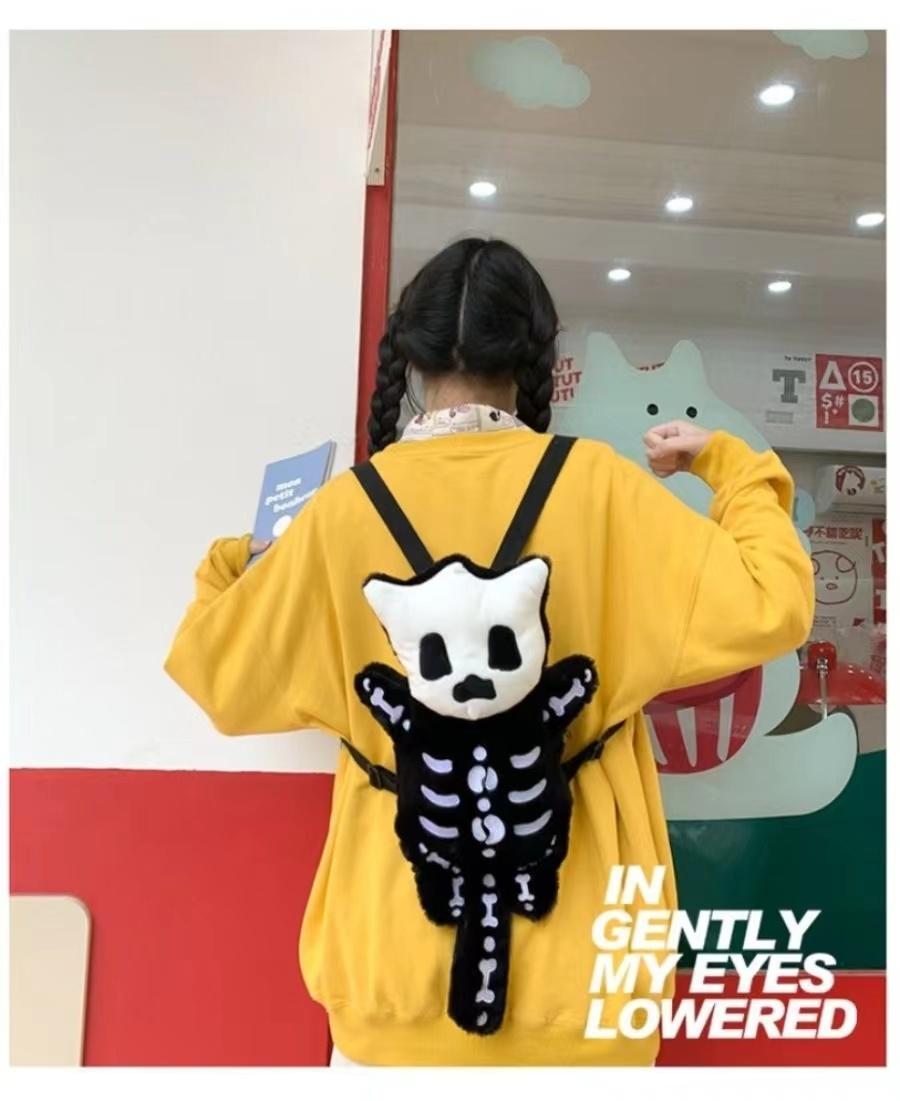 Y2K Novelty Cute Plush Backpack Cool Gothic Knapsack Harajuku Girl Street Personality Backpacks Fashion Women's Travel Rucksacks