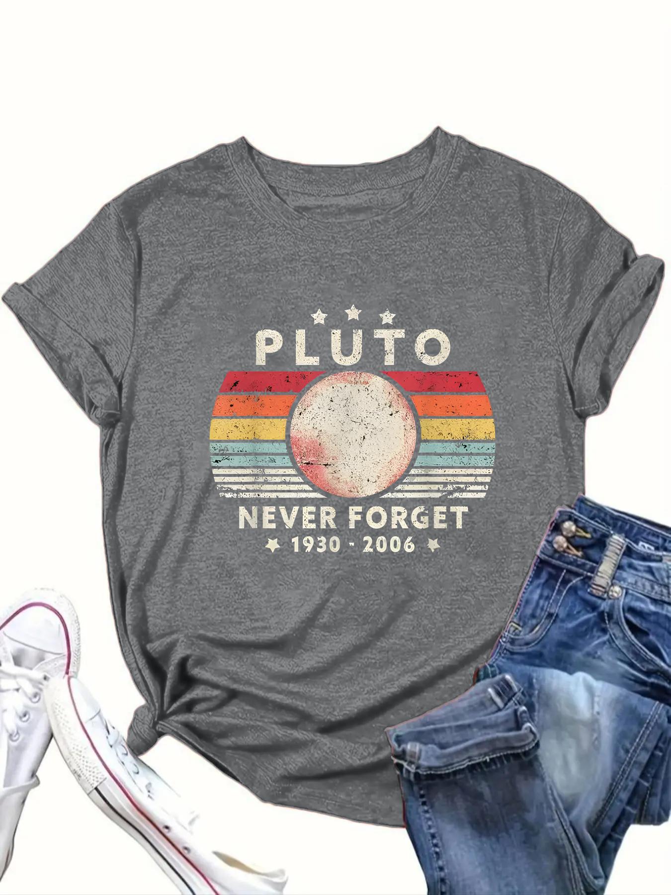 【Plus Size】 Letter & Striped Print Round Neck Tee, Casual Short Sleeve Crew Neck T-shirt for Daily Wear, Women Clothing for All Seasons