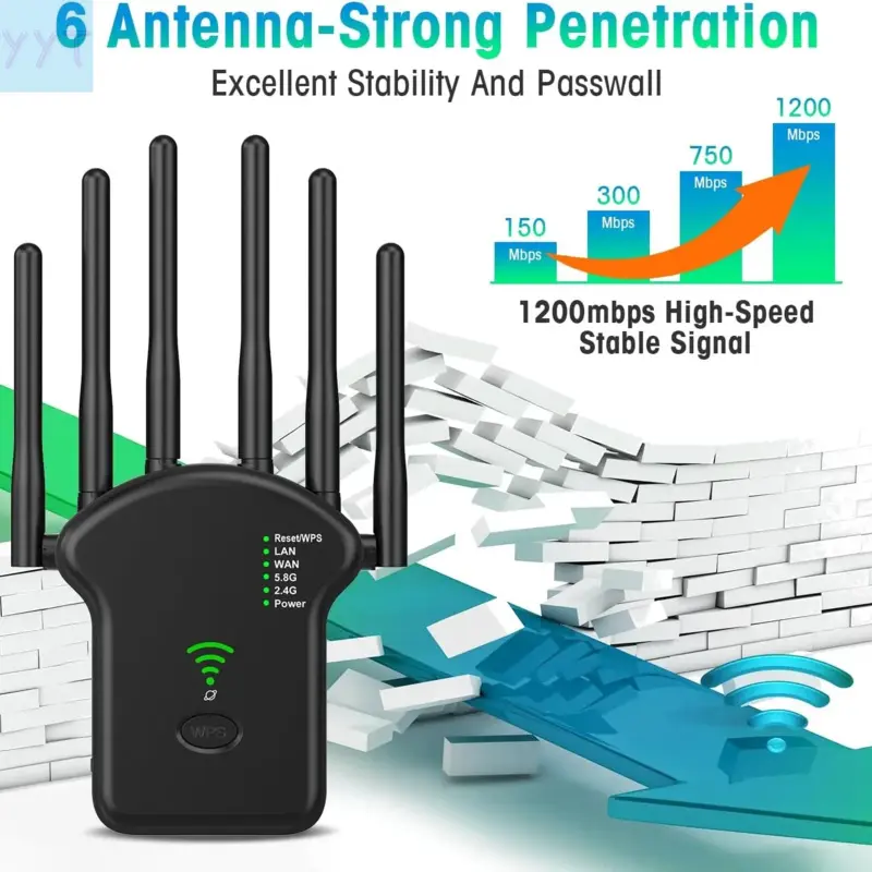 YYT1 WiFi Signal Amplifier Wireless Repeater Dual Band Extender Network Booster Home Router, Enhance Your Internet Coverage Effortlessly WiFi Extenders Signal Booster Home