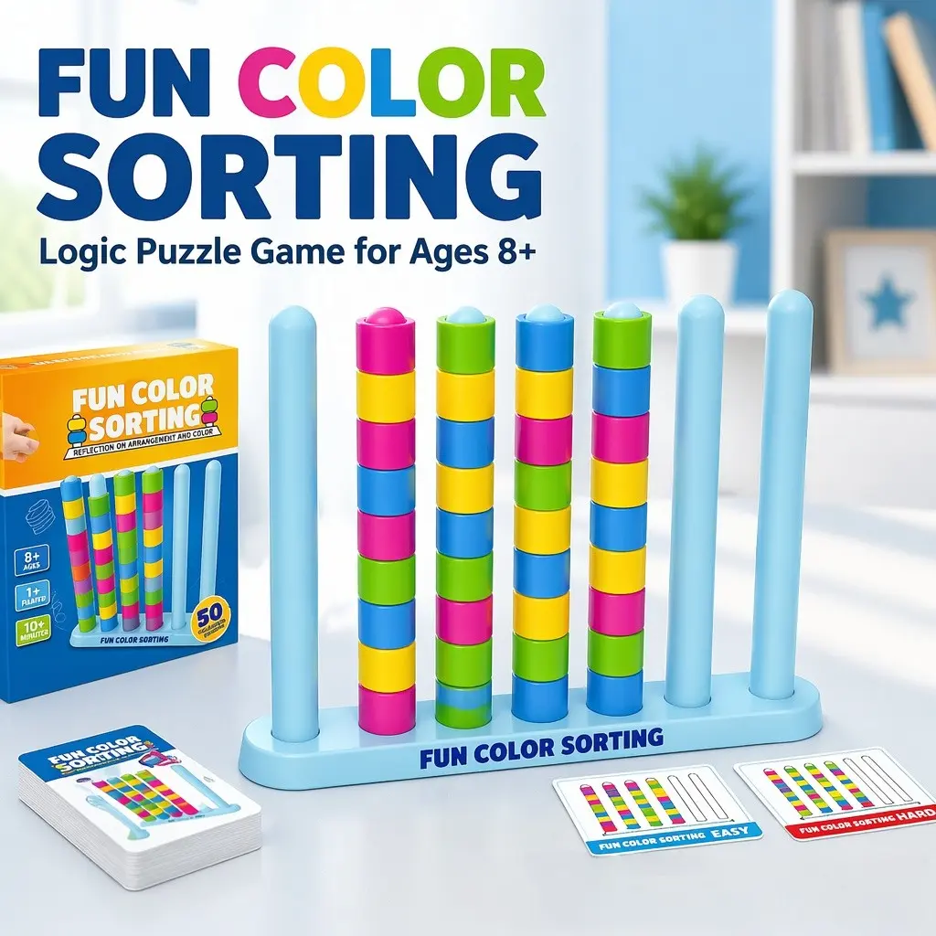 Creative Fun Color Matching Stacking Blocks Color Stack Educational Challenge Party Game Toy Gift