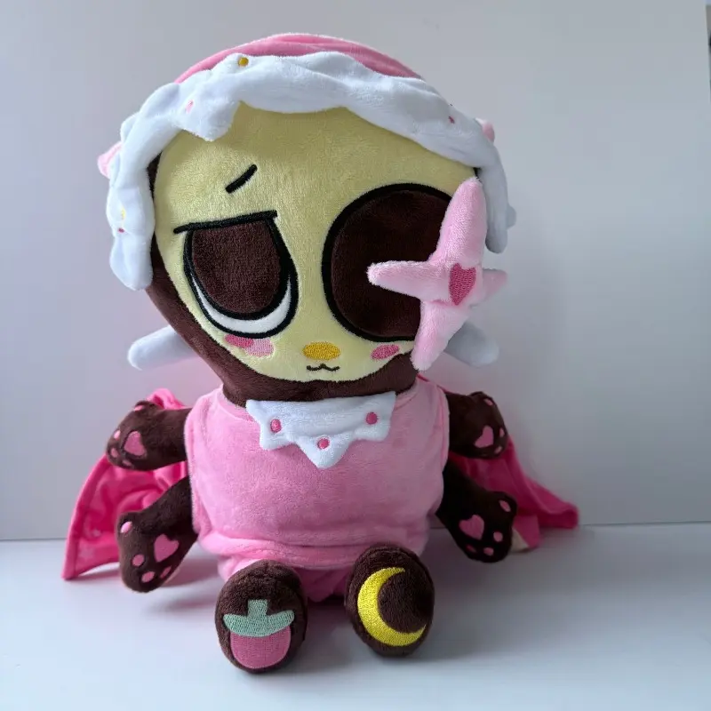30cm The Amazing Digital Circus Ragatha Plush Doll Pink Jester Dress Heart Star Eye Patch White Frilly Hair Accessory TADC Cartoon Character Stuffed Toy Soft Fluffy Prank Decor Gift For Kids Teens Cartoon Circus Themed Birthday Party Favor Cross-Border Wh