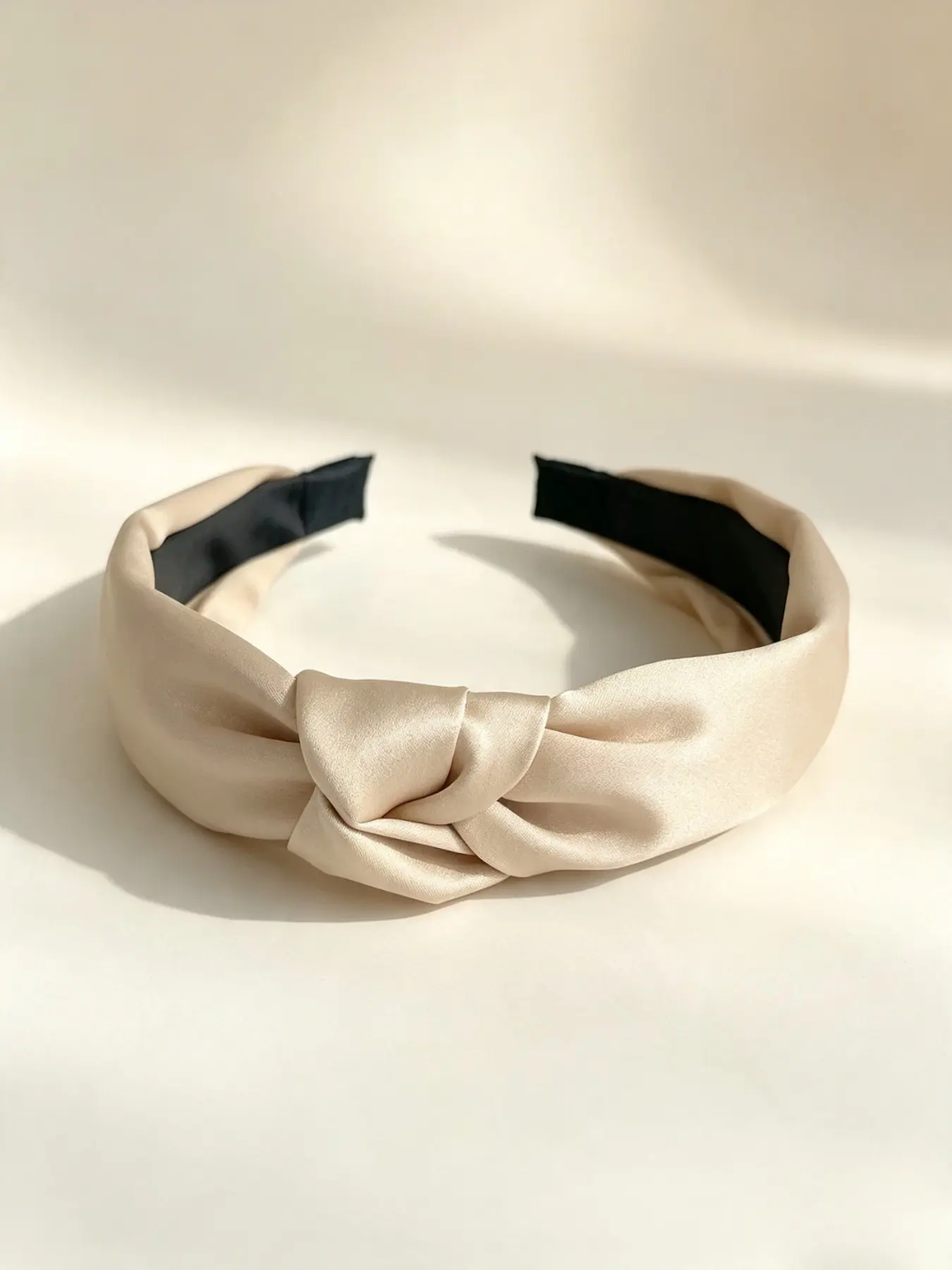 Women's Satin Hairband, Knot Design High Forehead Headband, Comfortable Hair Accessory, Bow, Non-Pressing Headwear