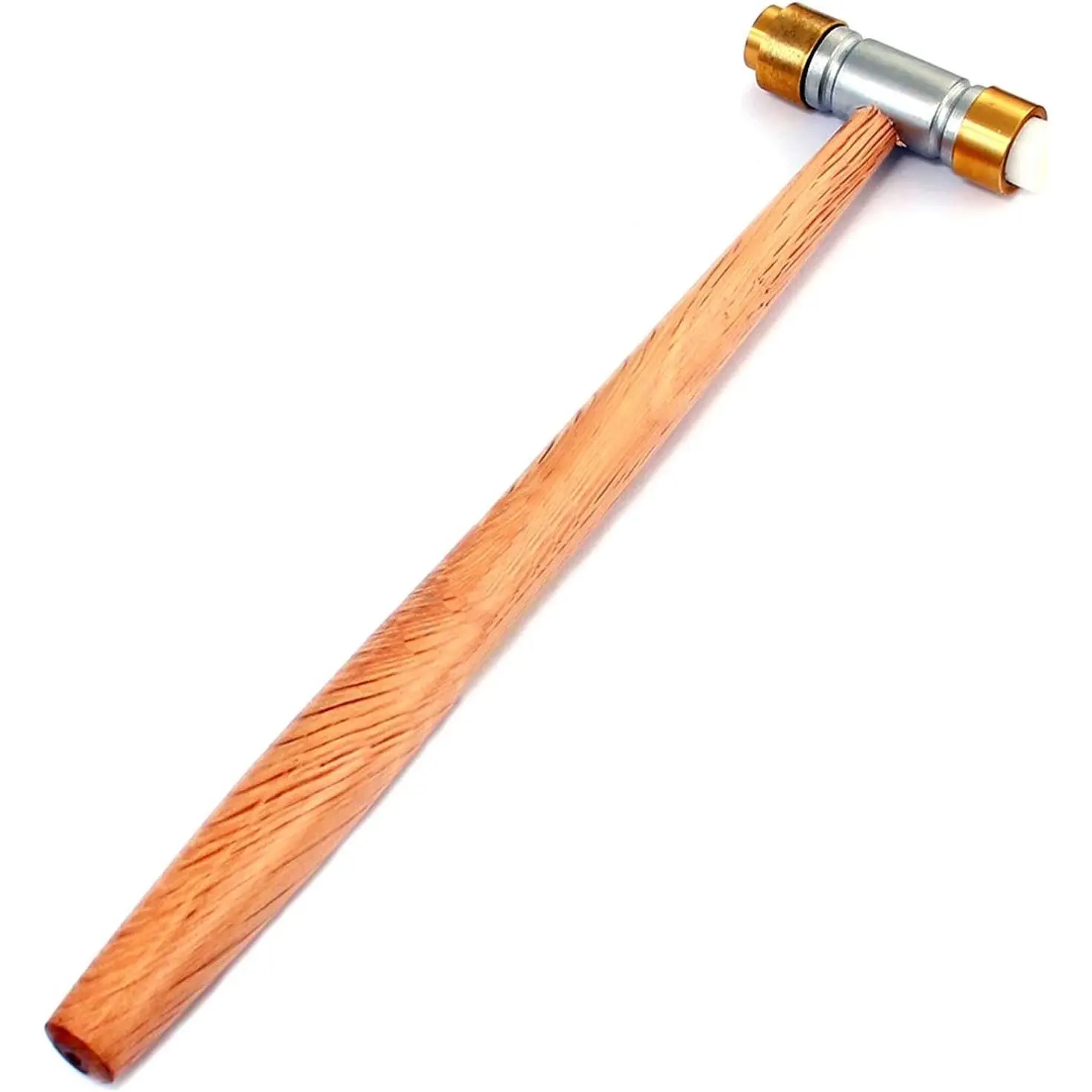 Dual Head Jewelers Hammer with Nylon and Brass Heads for Jewelry Crafting and Forming