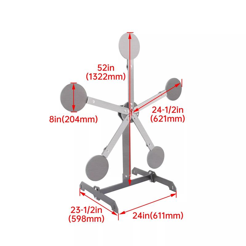 Metal 8" inch Portable Reactive Steel Shooting Target, No Welding