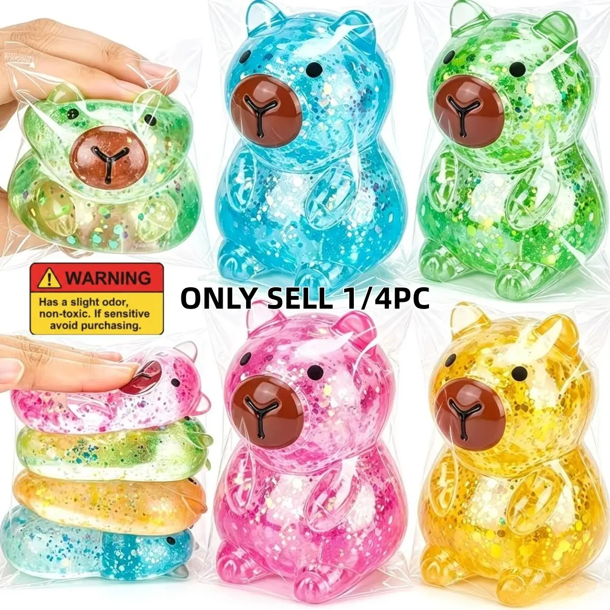 Maltose Texture Capybara Soft Squishy, Simulated Food Slow Rebound Stress Relief Ornament, Portable Desktop Sensory Decor for Halloween, Christmas & Thanksgiving