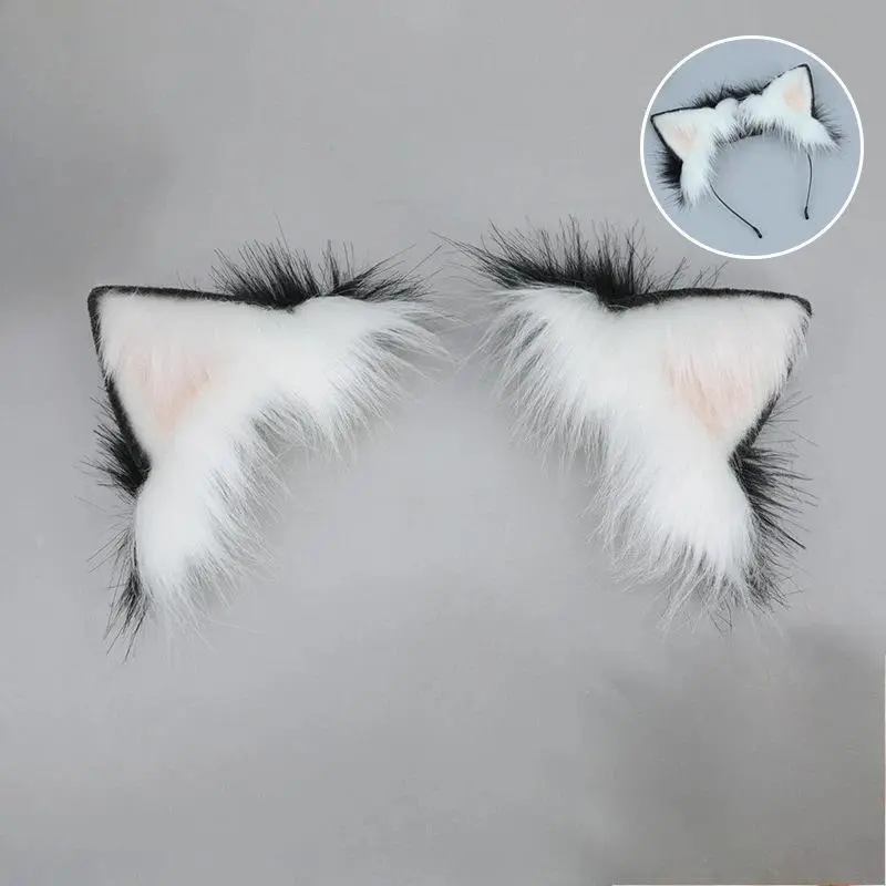 Rechargeable Plush Cat Ears Hair Accessory Cosplay Exhibition Movable Realistic Fox Ear Detachable Electric Headband Animal Ears