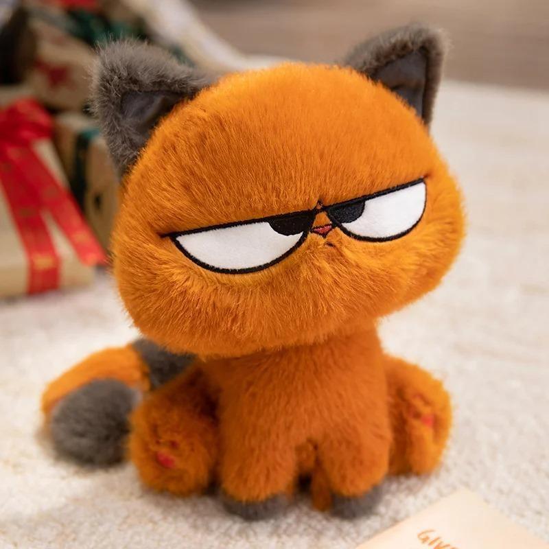 Grumpy Orange Cat Plush Toy, 2 Sizes Soft Kawaii Kitten Stuffed Doll, Cute Angry Cat Plushie Gift for Kids & Cat Lovers