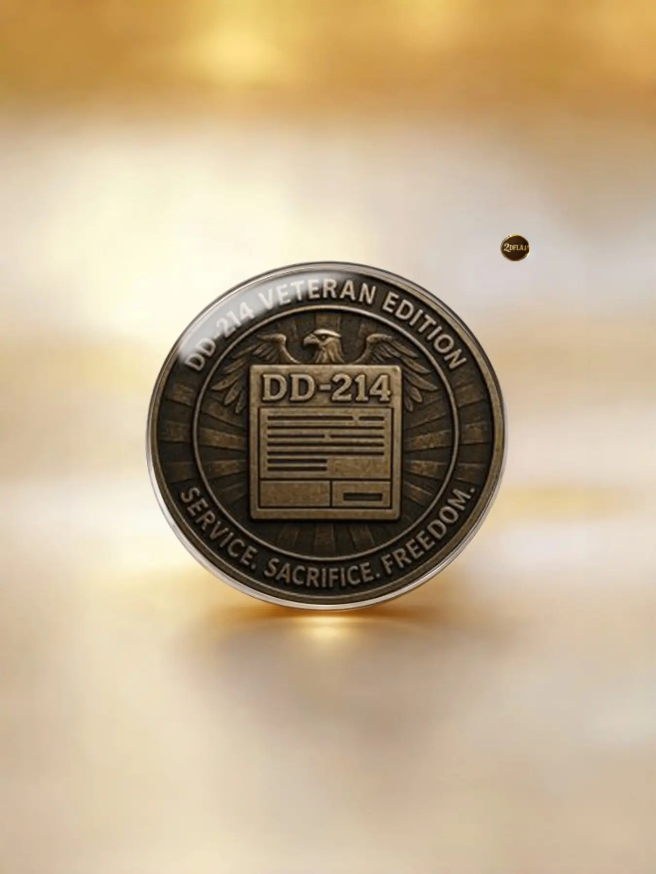 2D Vintage Dd214 Veteran Pin, Alloy Material Military Memorial Badge, Perfect for Veterans Events, Military Enthusiasts, Daily Wear