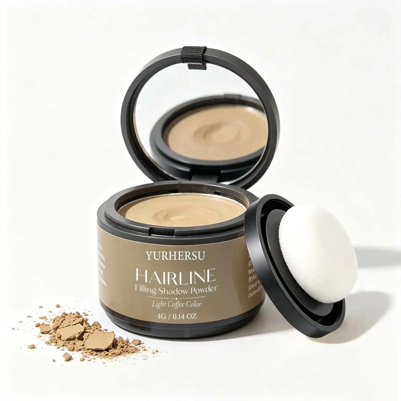 Light Brown Hairline Fiber Filling Powder, Instant Sparse Hair Root Concealer, Hair Root Touch Up, Natural Coverage for Receding Hairline and Hair Gaps, Create Fuller Thicker Looking Hair, Daily Hair Makeup Beauty Tool