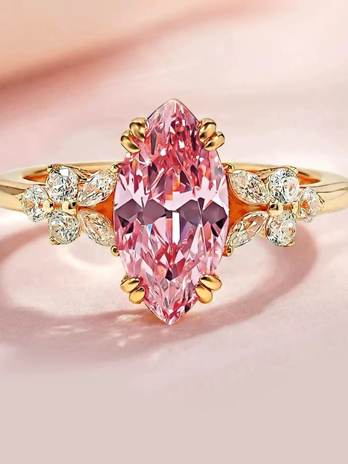 Fashion Cherry Blossom Zircon Ring, Adjustable Butterfly Design, Casual All-Season Jewelry Rings for Women