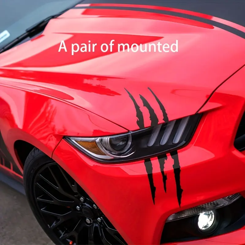 2pcs pack Car Bumper Stickers Magic Claw Car Stickers Waterproof Sunscreen Scratch Stickers Lamp Eyebrow Stickers Body Stickers Ghost Claw Stickers