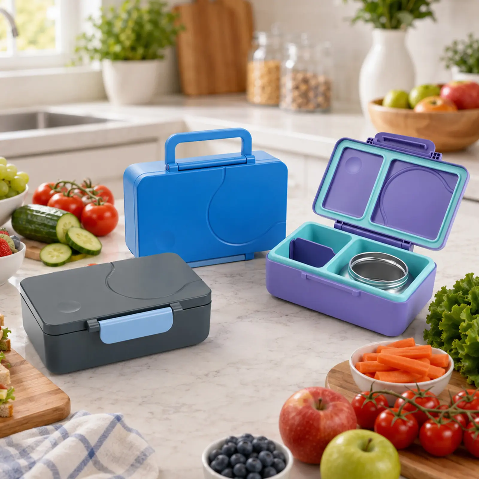 Lunch Box with Stainless Steel Insulated Soup Bowl, Durable Food Container for Kids, Perfect for School Meals & Picnics