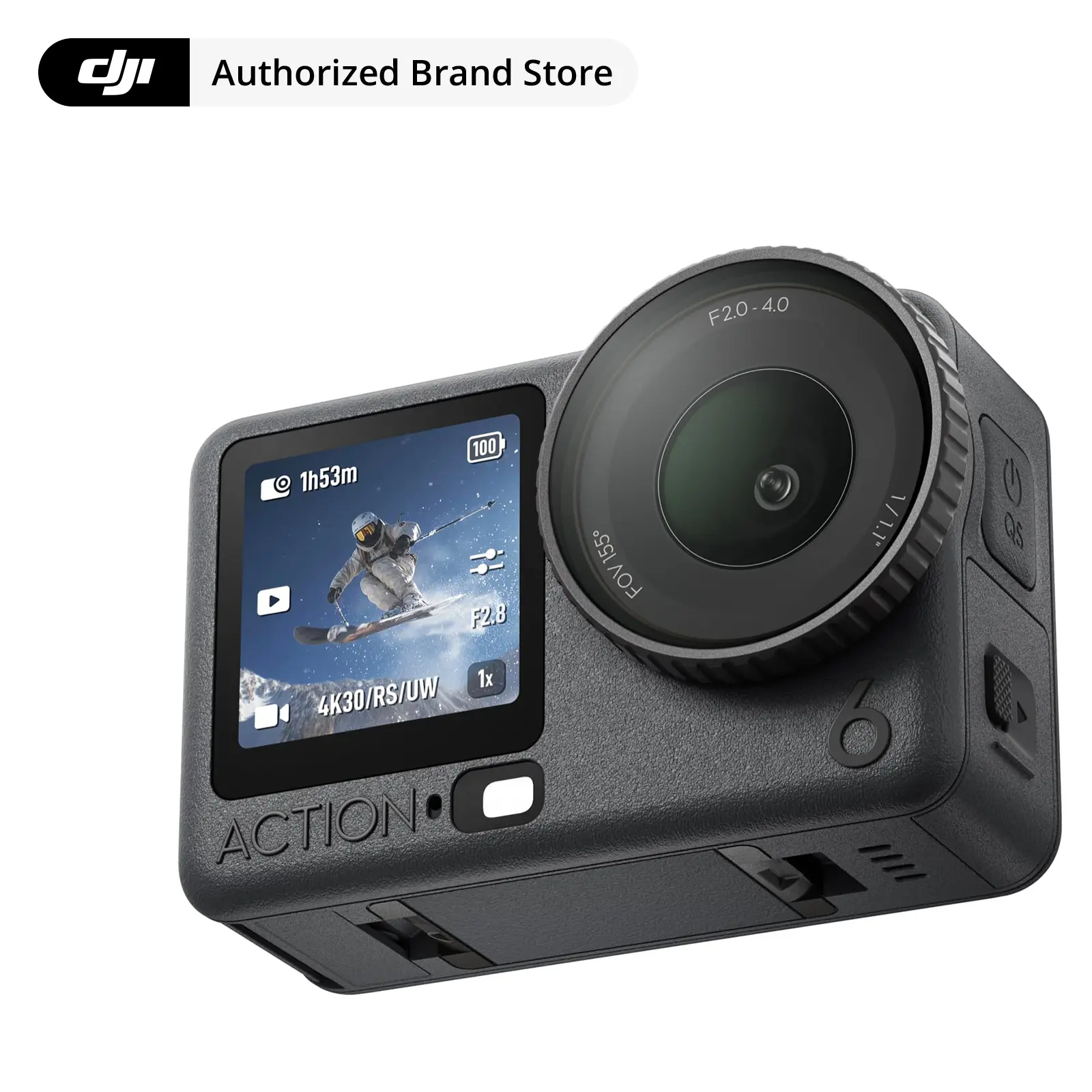 DJI Osmo Action 6 Essential Combo, 8K Waterproof Action Camera with 1/1.1" Square Sensor, Variable Aperture of f/2.0–f/4.0, Rocksteady 3.0, Cold-Resistant, 4hrs Battery, 50GB Storage, Vlogging Camera