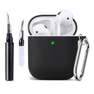 Soft Silicone Case for AirPods 2nd/1st, Includes Keychain & Cleaning Pen, Durable, Compatible with AirPods 2nd/1st