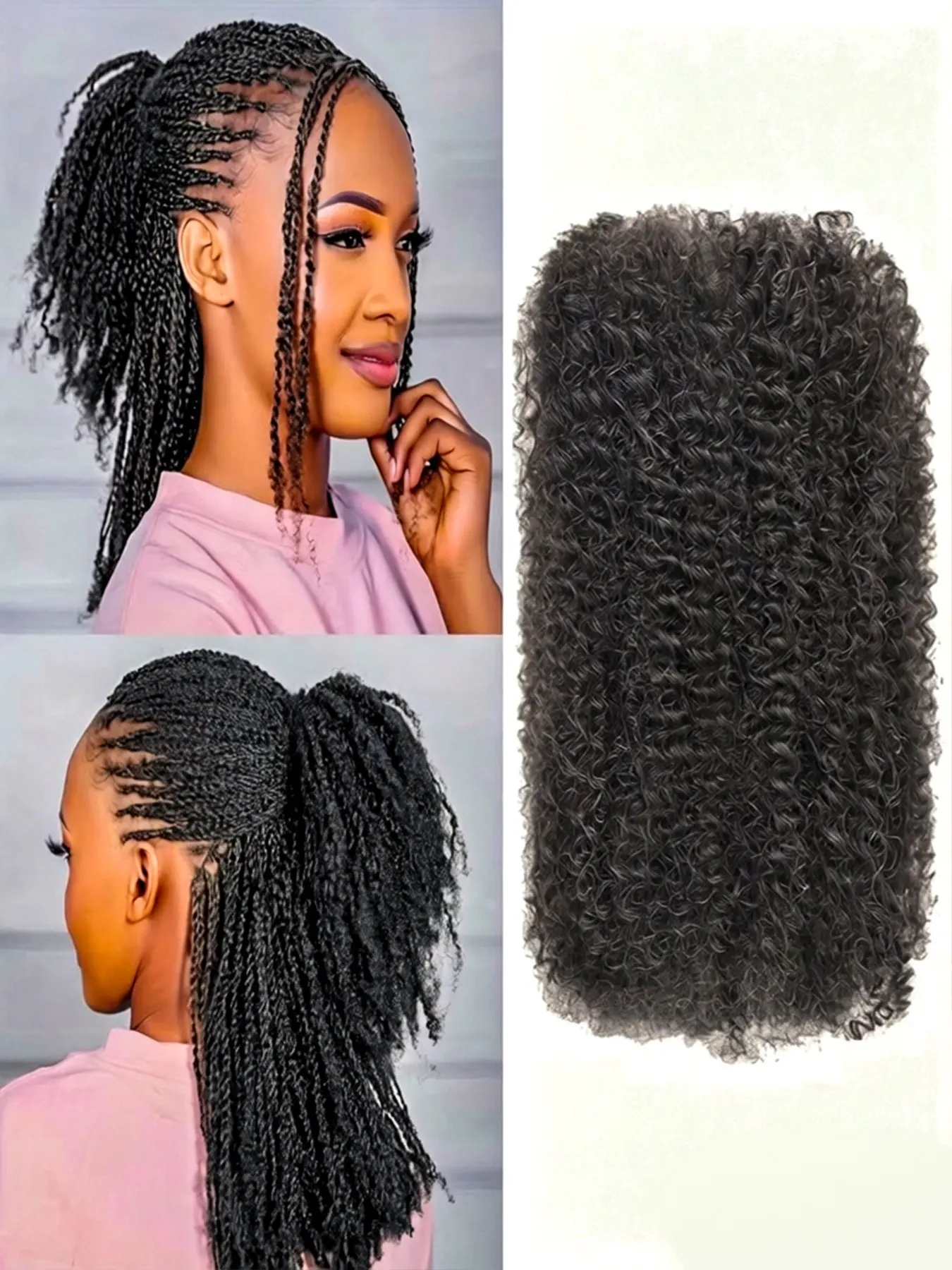 Afro Kinky Bulk Human Hair Bundles, No Weft Afro Kinky Bulk Hair, Easy to Twist Loc Micro Braids, Real Hair Extensions, Hair Extensions for Braiding