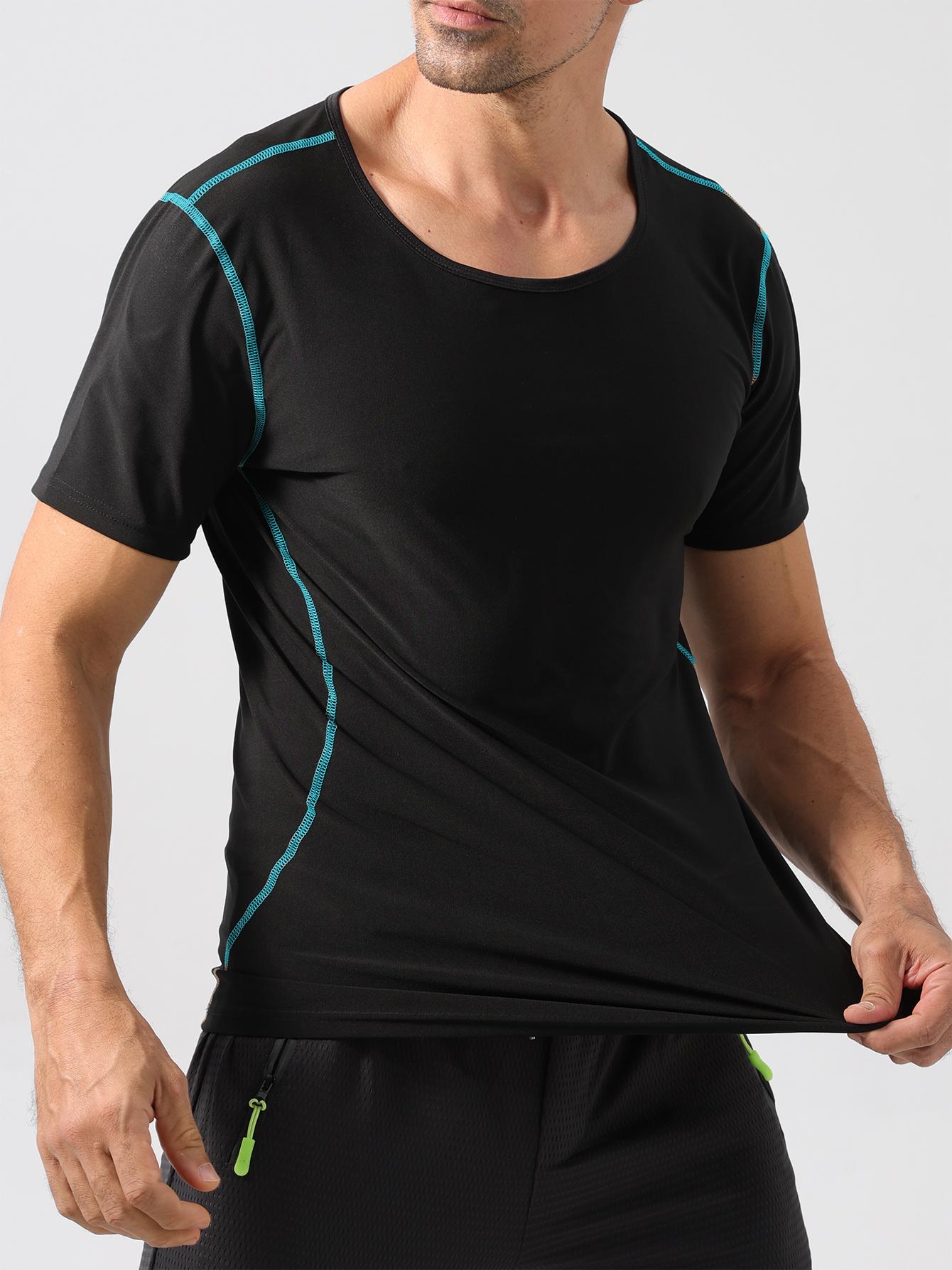 OLLAS Men'S Sauna Suit Shirt - Sweat Absorbent Compression Vest with Waistline, Quick-Dry Workout Top for Gym, Training & Casual Wear - All-Season Body Shaper Jacket in Black & Golden, Sleek Modern Design, Durable Sportswear, Sweat-Resistant Fabric,