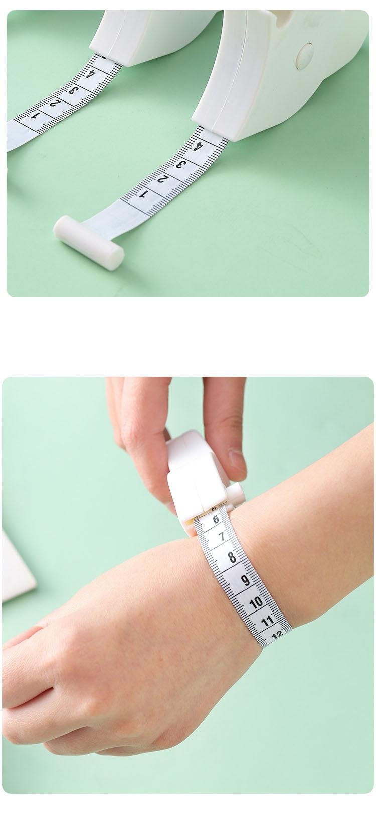 Automatic Retractable Tape Measure,Self Locking Pin & Retract Button, Precise Waist Measuring Tool