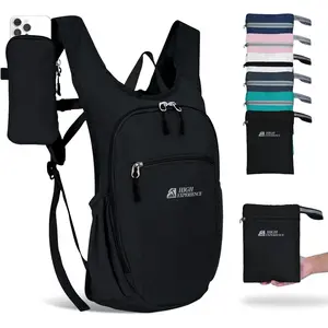 Hiking Backpack 10L/15L Small Daypack Lightweight Packable Travel Foldable Water Resistant for Women Men (Black, 10L)