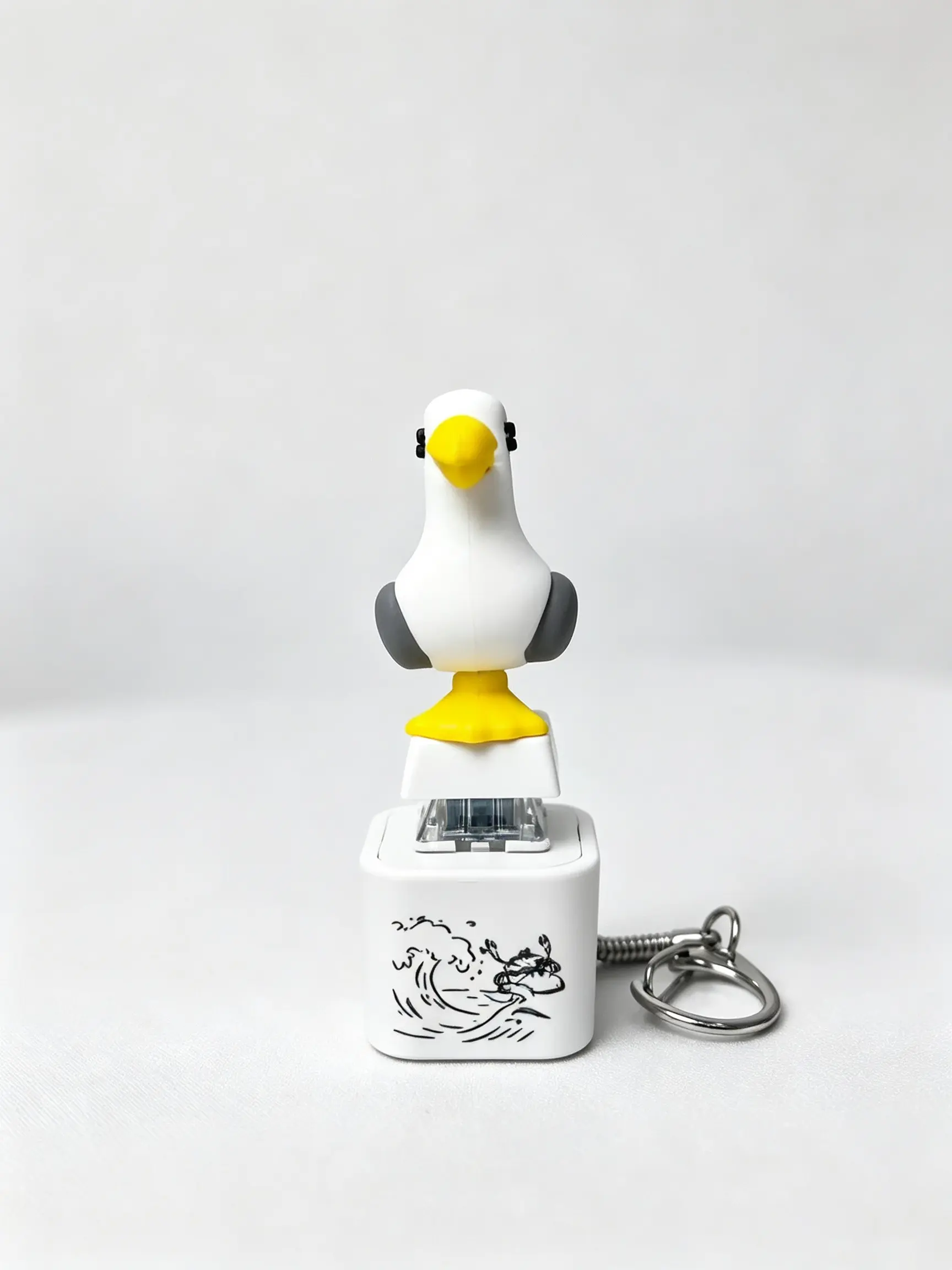 Seagull Mine! Button Keychain with Real Sound and LED Light, Fun Interactive Gift, Perfect for Friends and Family, Summer Present
