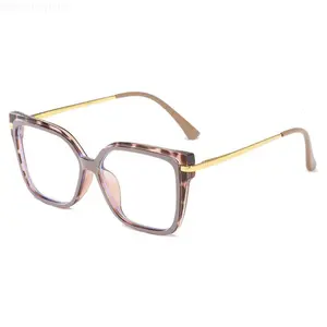 Unisex All Over Print Leopard Cat Eye Blue Light Filter Glasses - Lightweight 1 Size Fits All Non-Prescription Frames, Anti-Eyestrain Computer Eyewear for Adults' Workplace & School, Statement Frame Glasses