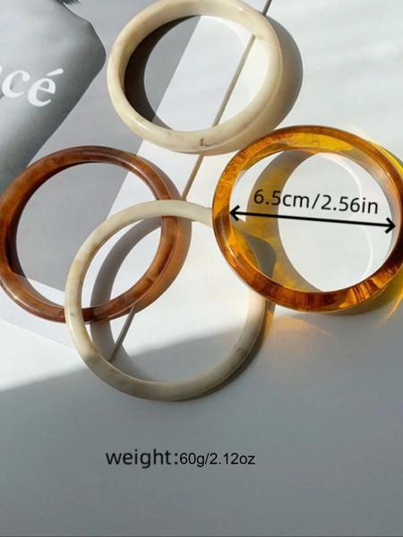 Elegant Vintage Style Acrylic Bracelets Set, Fashionable Minimalist Design, Perfect for Casual Wear & All-Season Parties, High Quality Bracelet
