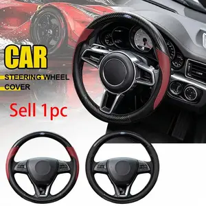 Carbon Fiber Leather Steering Wheel Cover, Anti Slip, Stable, Universal Fit, Ford Mondeo, Focus, Explorer, Escape, Kuga, Everest, Bronco, F-150, Ranger, Transit
