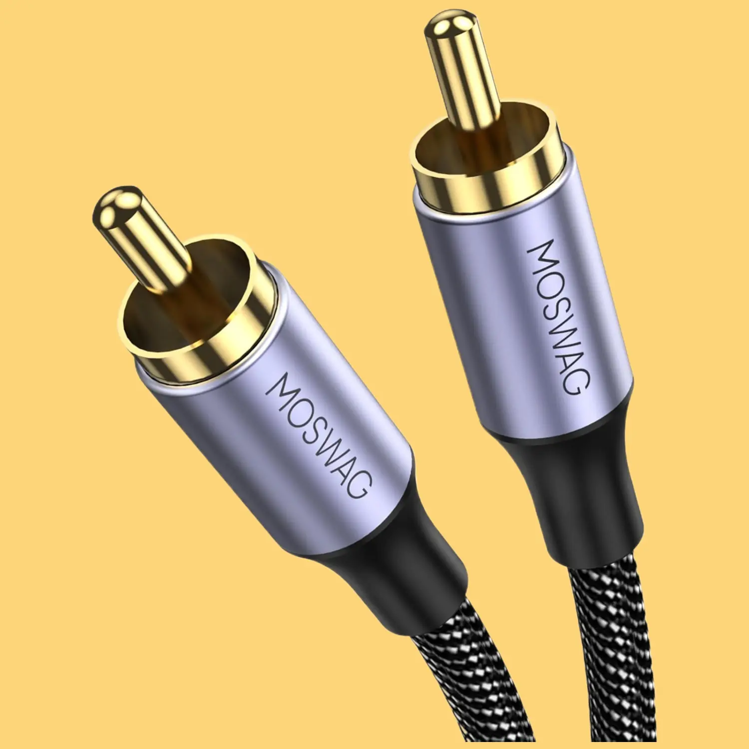 16.5FT 5M Nylon Braided Digital Coaxial Subwoofer Audio Cable 24K Gold Plated Connectors For Home Theater Car Audio Game Consoles Speakers HiFi
