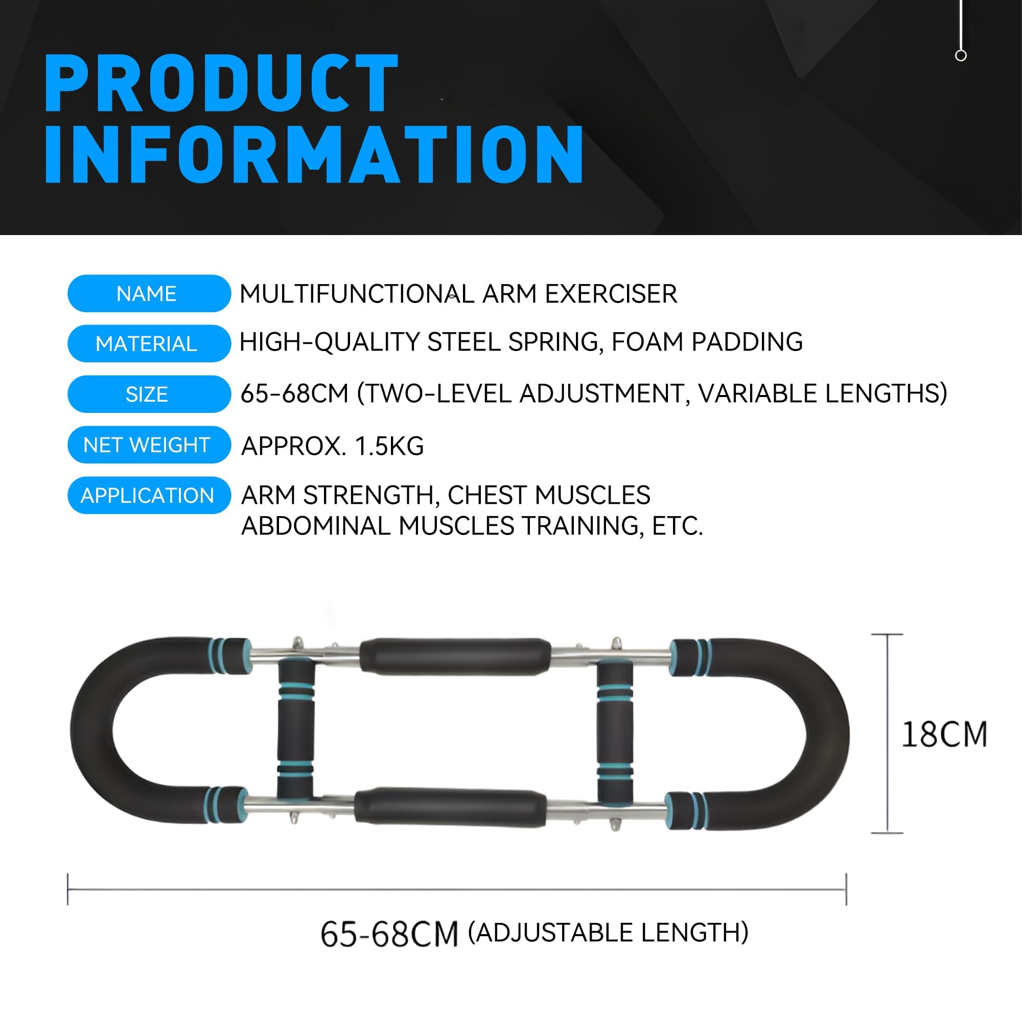 Arm Trainer Chest workout Strengthen Chest and Arm Muscles Men's Fitness Trainer Detachable Portable Spring Resistance Home Fitness Equipment