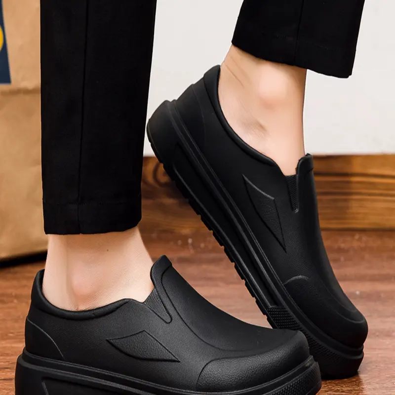 Size runs big Men Waterproof EVA Slip On Mule Clogs, Backless Platform Casual Slides, Non Slip Indoor Outdoor Work Sandals