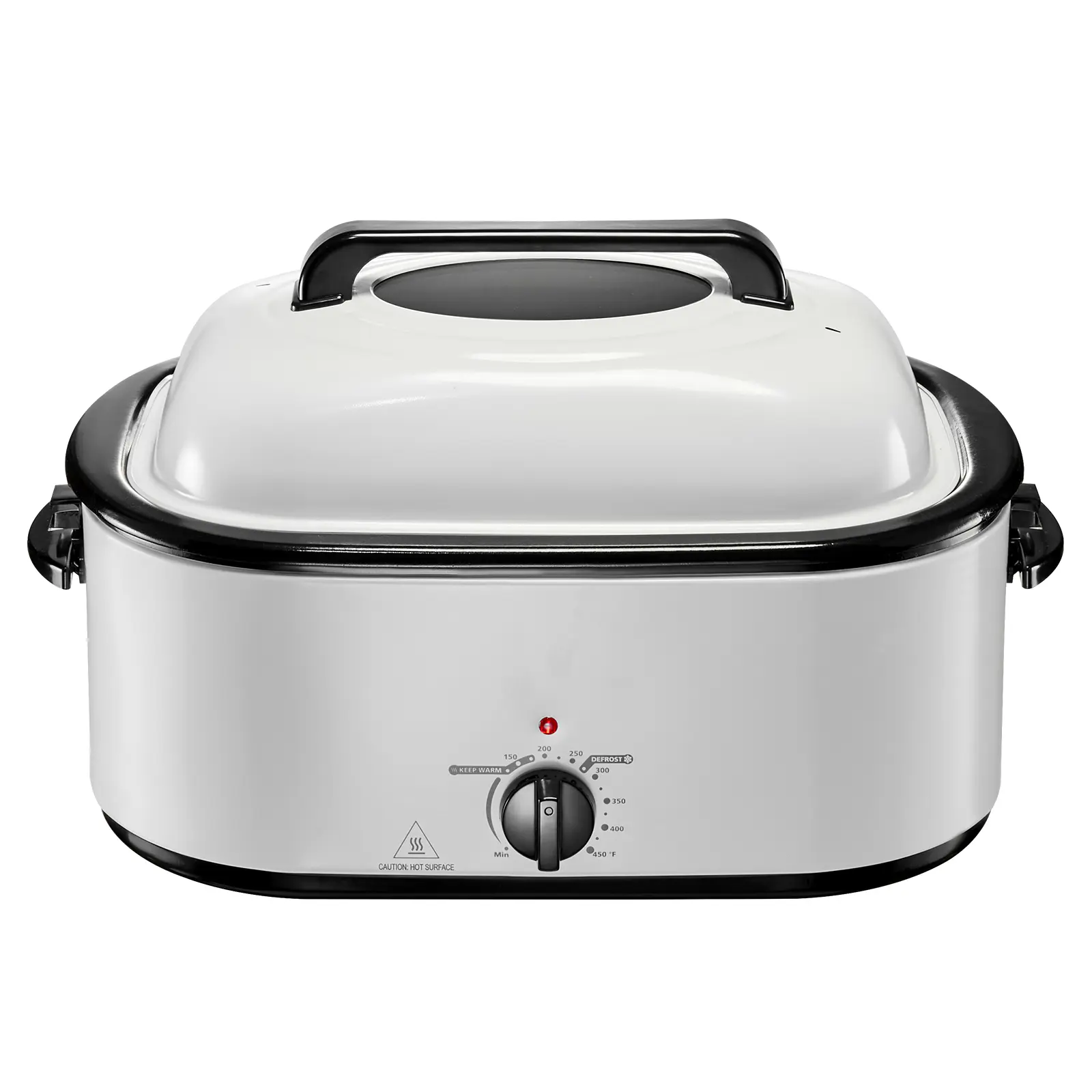 Roaster Oven, 26QT Electric Roasting Pan, 150-450℉ Adjustable Temperature Fast-Cooking Turkey Roaster with Cool-Touch Handle, Visible Self-Basting Lid, Defrost & Warm Function, Fits 30lb Turkey