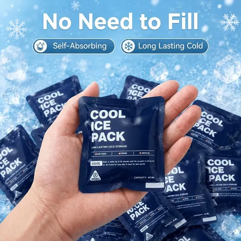 10pcs Reusable Mini Ice Packs, Ideal for Cooling, Picnics, Camping, Outdoor BBQ, Long-Lasting Food & Drink Chiller, High Customer Rating