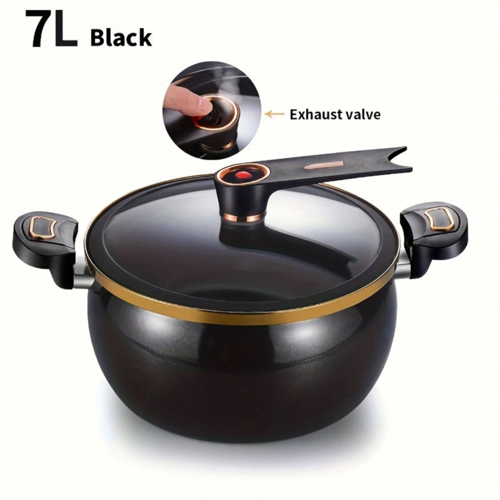 8.5L Large Nonstick Stockpot - Works with Induction & Gas Cooktops, Transparent Lid with Exhaust Valve, Easy to Clean