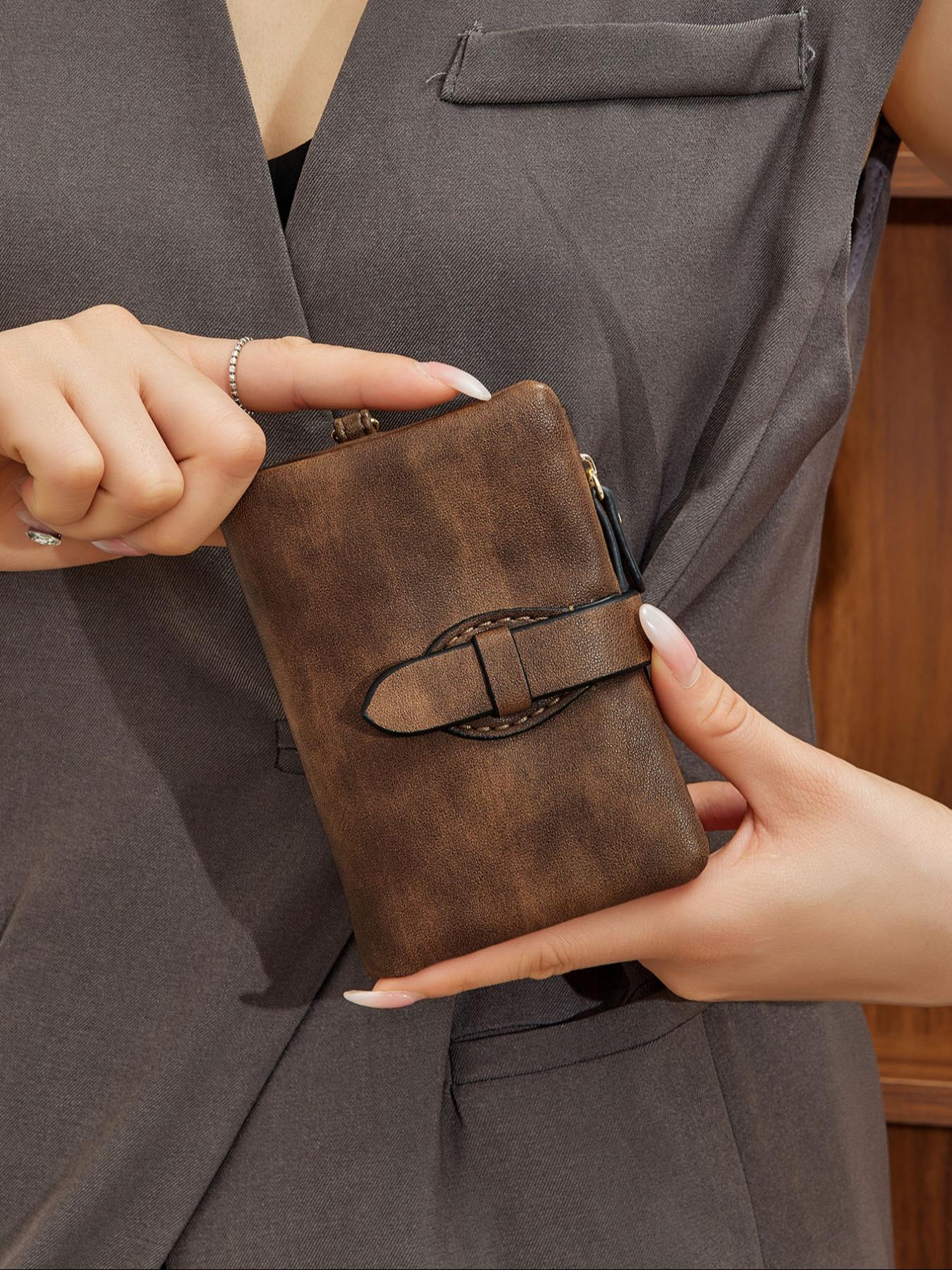 Women's Fashionable Solid Color Zipper Short Wallet, Casual Versatile Handheld Coin Purse, Trendy All-match Designer Wallet for Daily Use, Commuter Purse