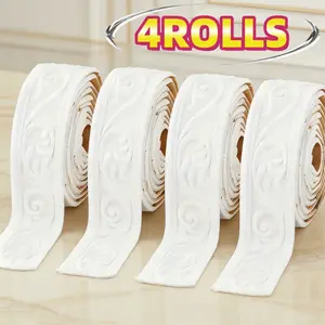 4 volumes 230 cm 3D embossed flexible foam wall decoration, luxury crown design, self-adhesive baseboard decoration with backing, decorative wallpaper frame, wall mold, adhesive wall mold, baseboard mold, wall mold