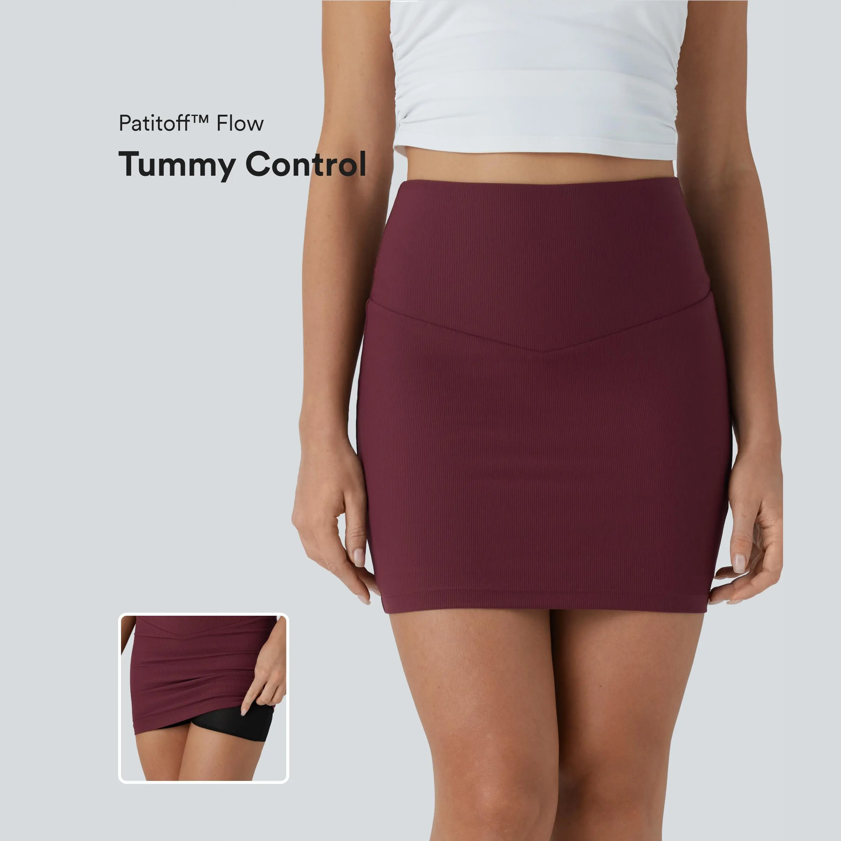 Halara Patitoff™ Flow Pet Hair Resistant High Waisted Tummy Control 2-in-1 Bodycon Mini Casual Skirt