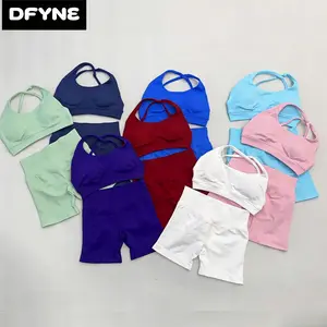 DFYNE Seamless One Shoulder Halter Sports Bra with Pads| Asymmetric High Neck Open Backless Gym Crop Top| Full-Matte Stretch Yoga Bralette