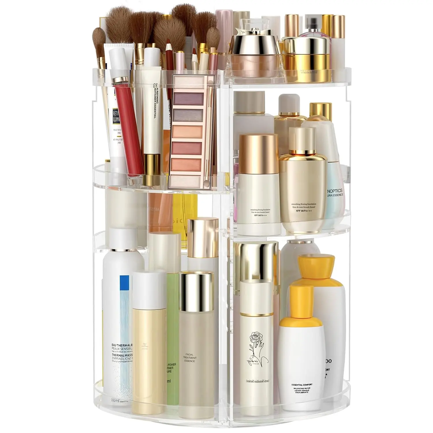 Makeup Organizer 360- Rotating, Adjustable Makeup Storage, 7 Layers Large Capacity  Storage Unit, Fits Different Types of  and Accessories, Plus Size