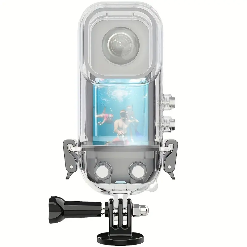 Insta360 One X3 Dive Case with Stand 50m Waterproof Housing Clear Plastic Underwater Protective Case Secure Black Mounting Brackets for Video Recording Vlog Snorkel Scuba Diving Action Camera Photography Accessories