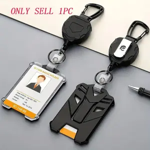 High-Strength Outdoor Retractable Lanyard (1 Set), ID Card Lanyard, Hiking and Outdoor Rock Climbing Tact, Id Lanyard Badge Holder, Lanyards With Id Holder