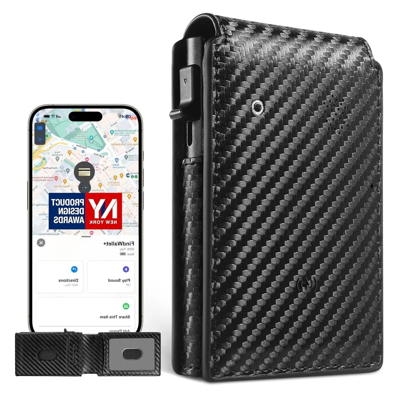 Rechargeable Men's Wallet with Tracker for iOS Find My AppGift